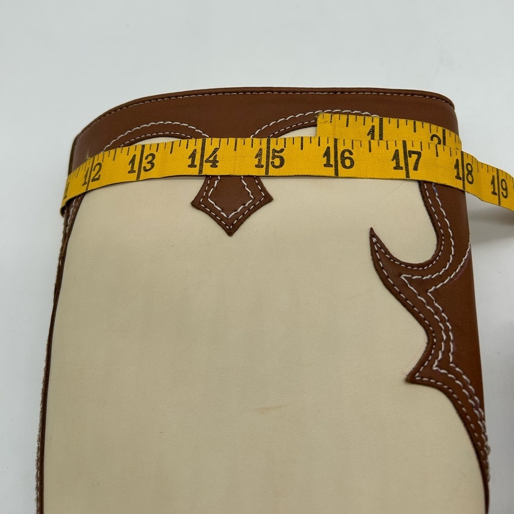 Zodiac Dawson Brown & Cream Vegan Tall Boots – Classic Western Beauty, Size 6M - Picture 8 of 13